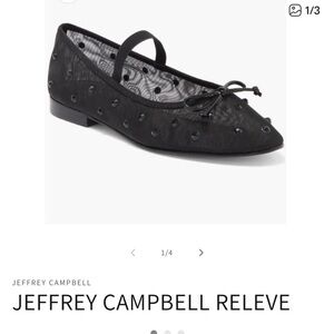 Jeffrey Campbell Releve Black Mesh Embellished Flats